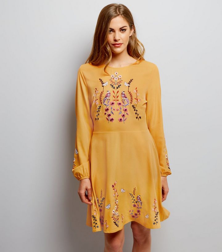 Newlook yellow bird dress