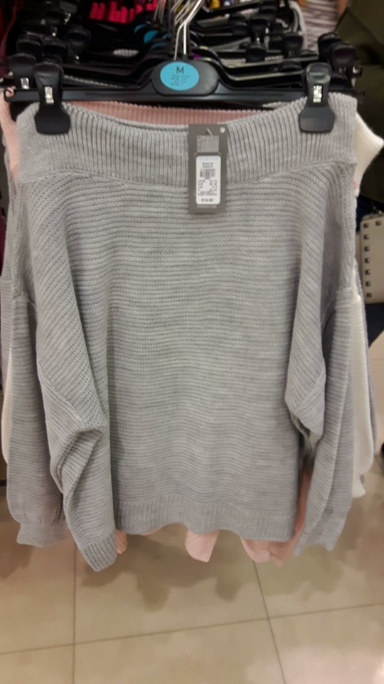 25th off shoulder grey jumper