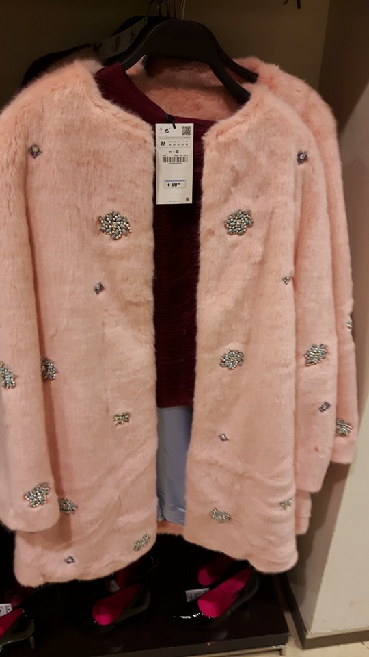 zara pink coat