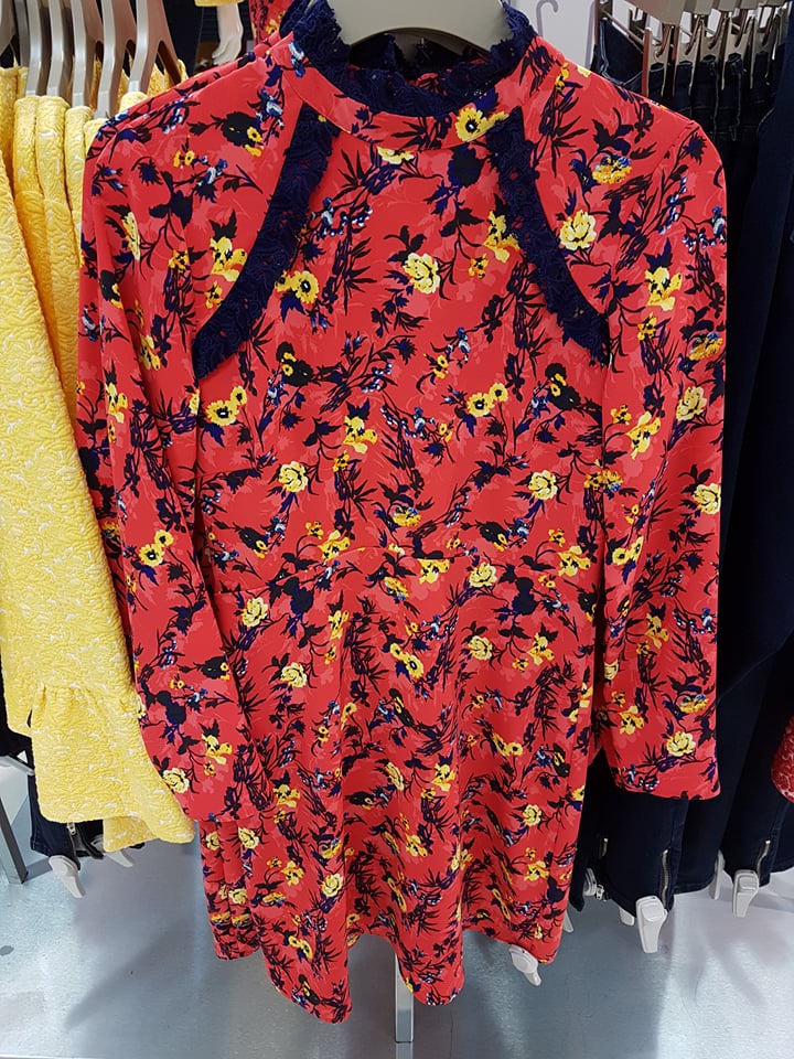 dunnes red tea dress