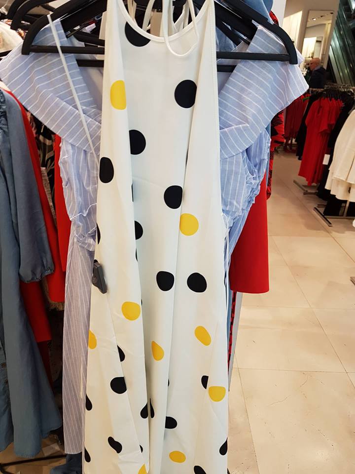 yellow black polka