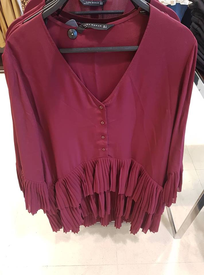 zara red frill